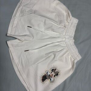 White Minnie Mouse Drawstring Shorts
